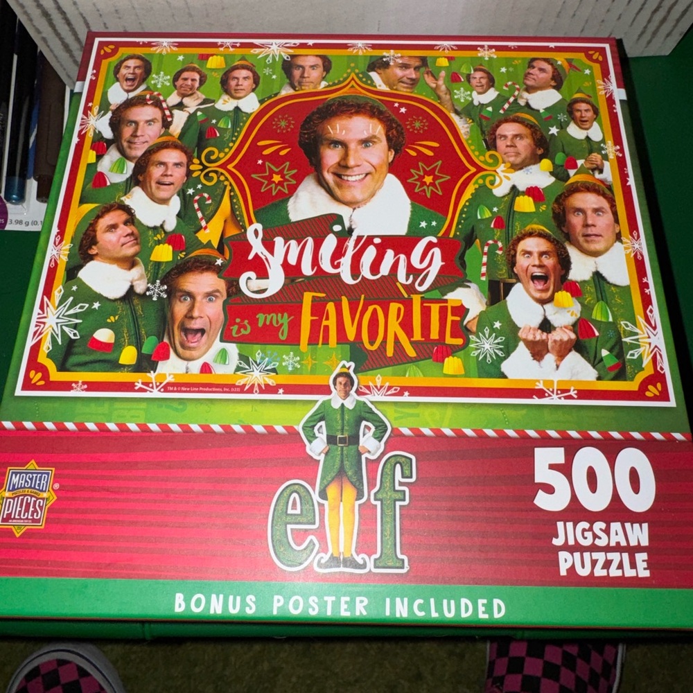Elf Movie Jigsaw Puzzle 500 Pieces with free poster included inside